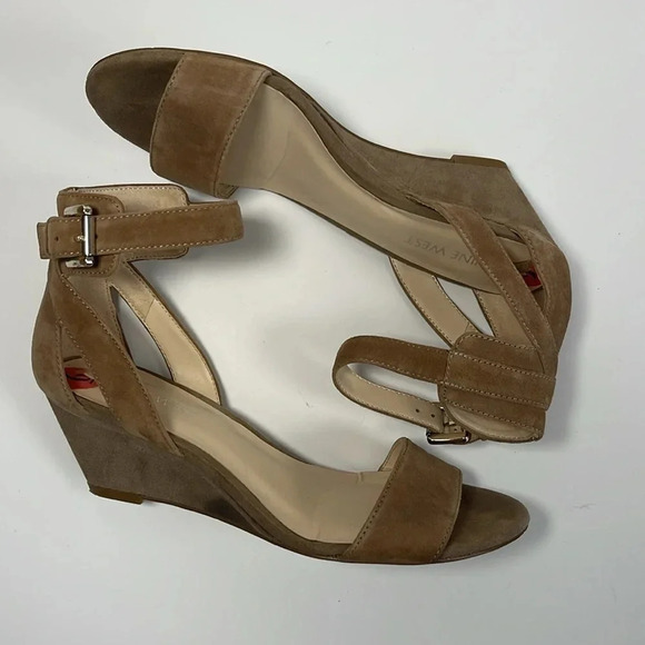 Nine West Ventana Ankle Strap Sand Demi Wedge Sandals Women's Size 6 - Picture 6 of 8